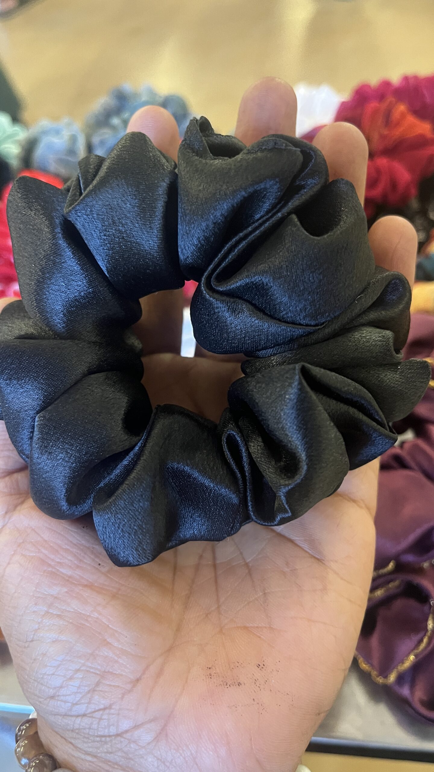 Black satin scrunchie