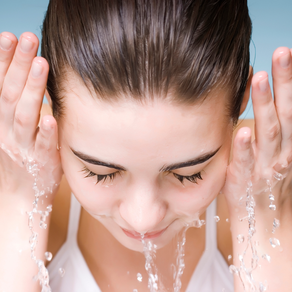 Facewash used by a women