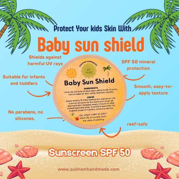 benefits of using baby sun shield cream sunscreen SPF 50